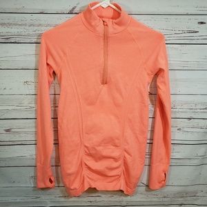 Athleta Fast Track Half Zip XS Neon Orange